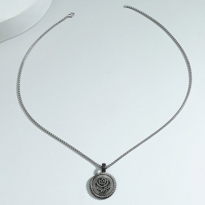 Wholesale Hollow Gear Pendant Men Necklace JDC-NE-ChengHan018