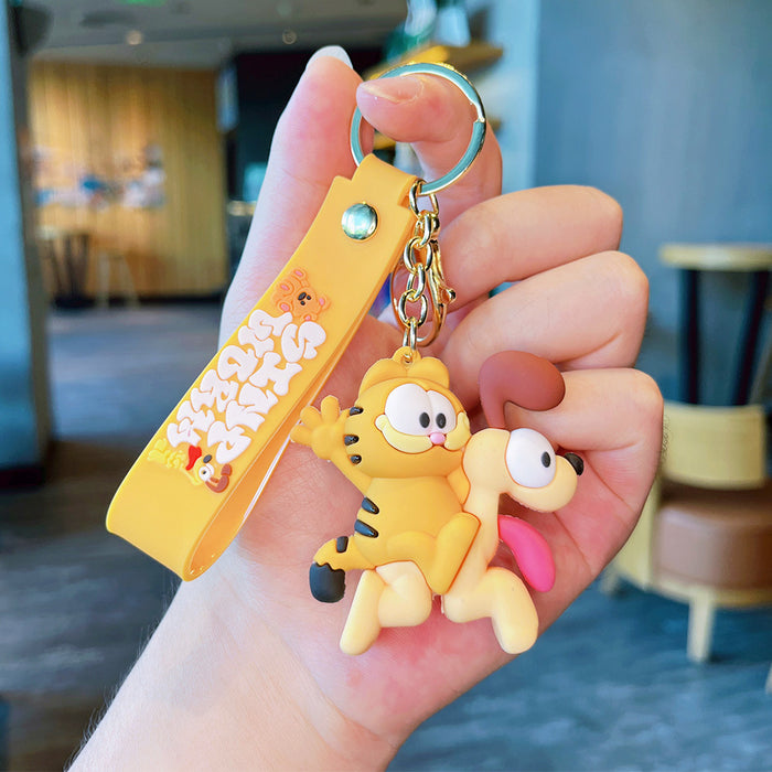 Wholesale Cartoon funny cat keychain small pendant doll car keychain student schoolbag pendant