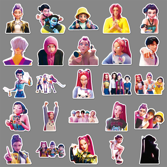 Wholesale 50pcs KPOP Animation Waterproof Decorative Stickers