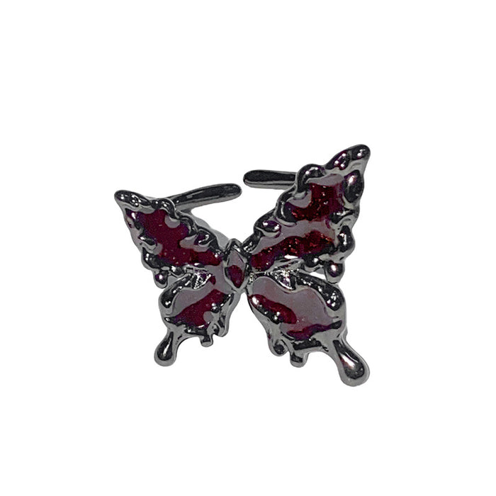 Wholesale Butterfly liquid opening ring, fashionable temperament, high-end feeling, retro ring
