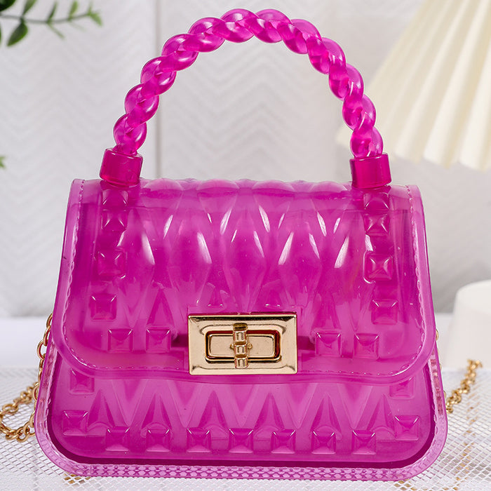 Wholesale crossbody mini mouth red envelope transparent chain Diamond jelly bag portable