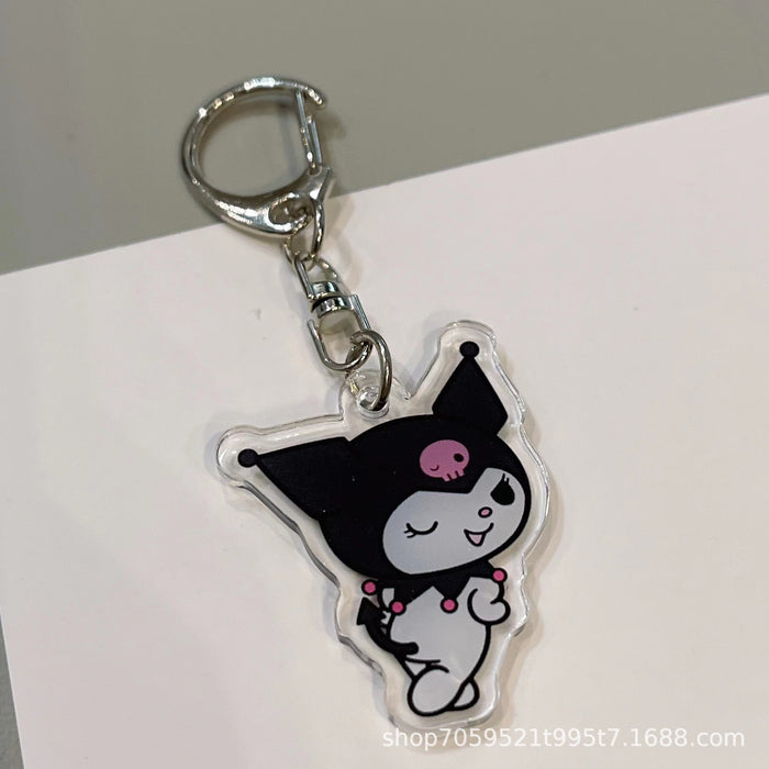 Wholesale Double-sided Keychain Cute Cartoon Book Bag Pendant Transparent Pendant Acrylic Keychain for Men and Women