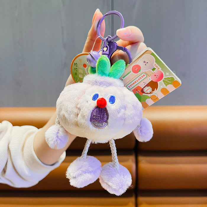 Wholesale Pull Scream Blue Flower Vegetable Plush Keychain