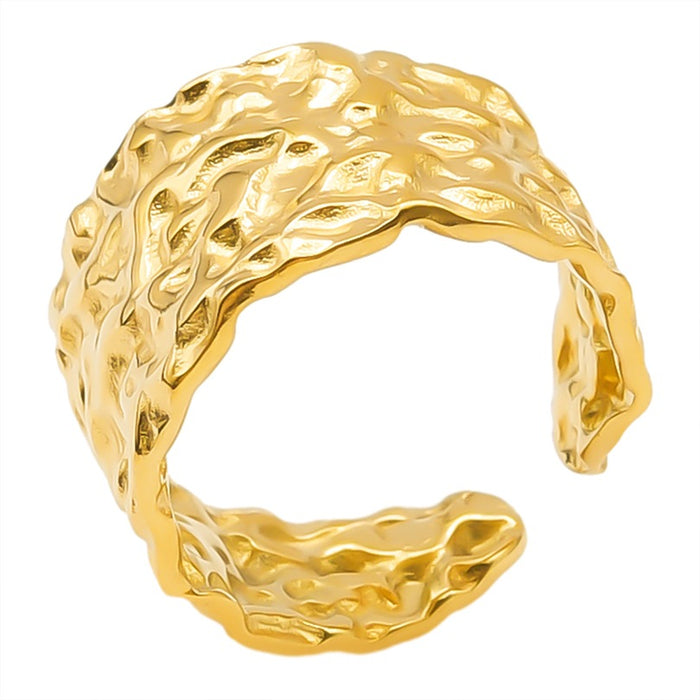 Wholesale Stainless steel titanium steel ring geometric ring for men and women, cool and niche style, simple and adjustable opening