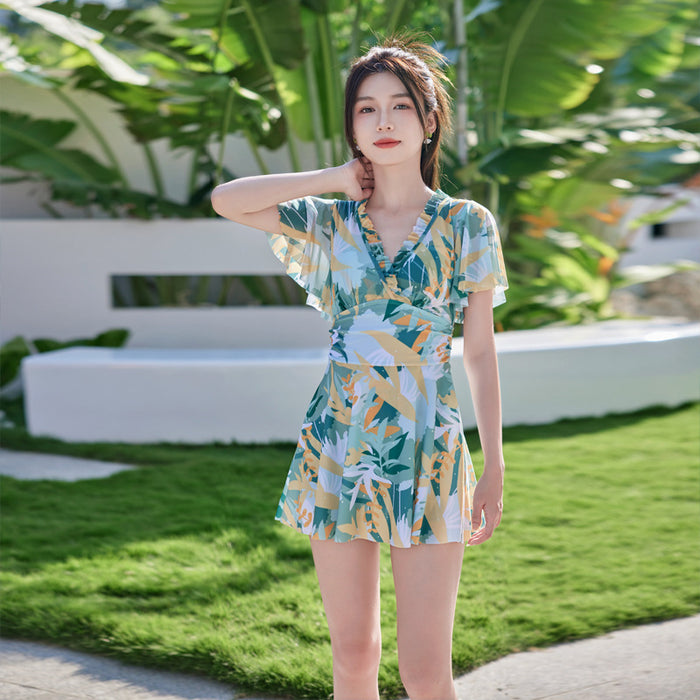 Wholesale Swimsuit one-piece flesh covering conservative hot spring swimming suit