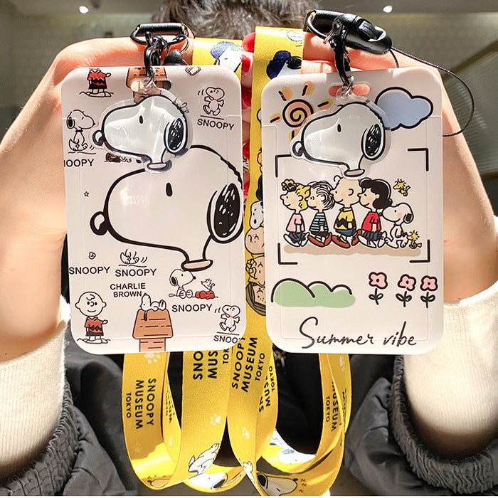 Wholesale Cute cartoon printed lanyard card holder and keychains.