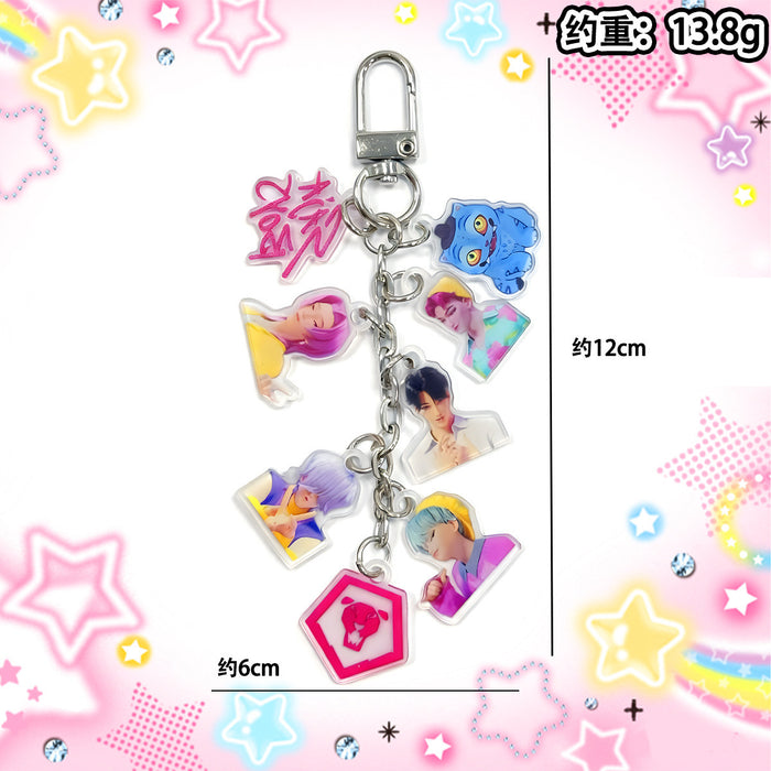 Wholesale 5pcs/ set Kpop Acrylic Keychain Bag Charm