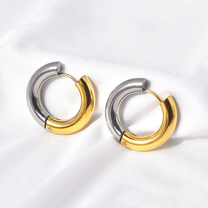 Wholesale ins style fashion round color titanium steel men' s and women' s earrings