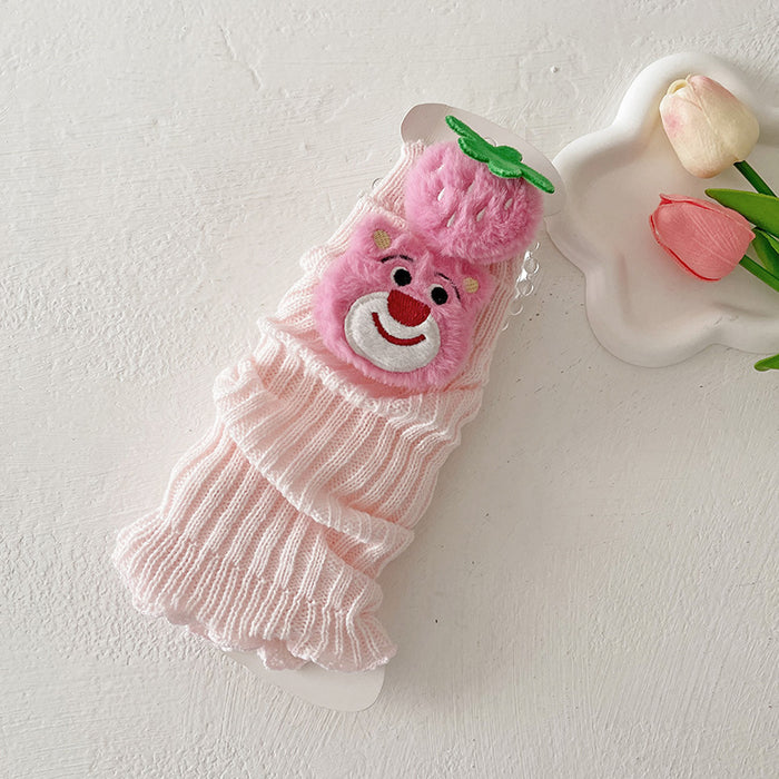 Wholesale Socks Autumn and Winter Cute Cartoon Animal Doll Knitted Warm Lace Pile Socks Baby Girl' s Trendy Leg Cover