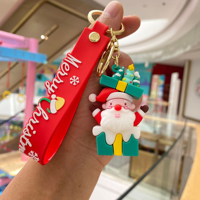 Wholesale Cartoon Snowman Christmas Key Silicone Keychains JDC-KC-PengYu007