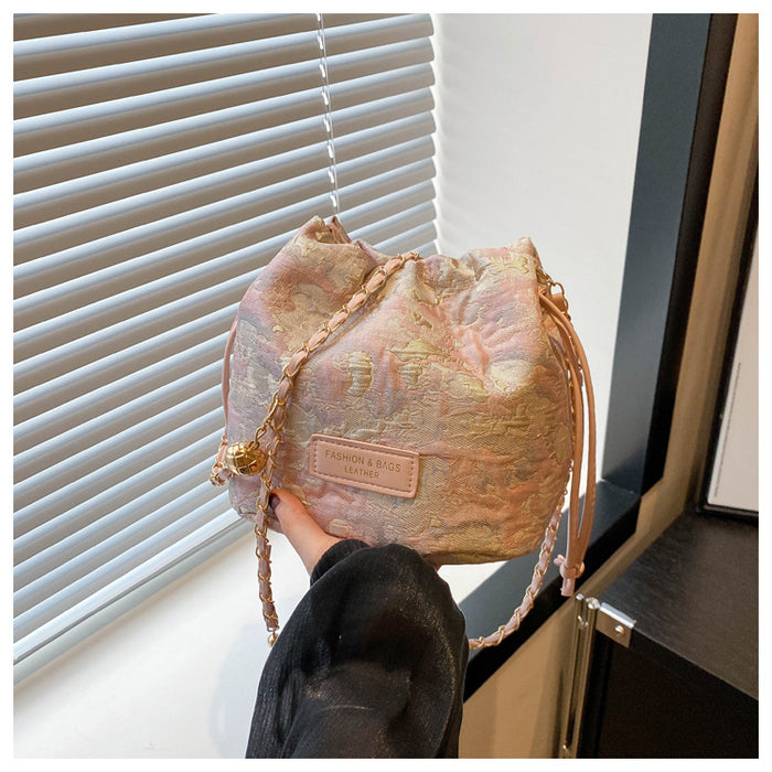 Wholesale New fashionable embroidered bucket bag, niche, simple, high-end crossbody bag