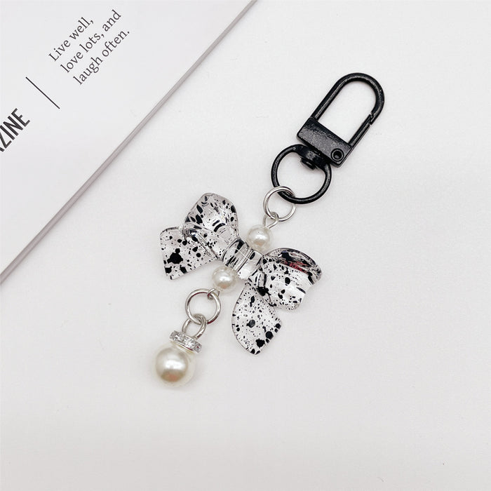 Wholesale Soft Touch Lacquer Bow Keychain Mixed Color Plastic Bag Charm MOQ≥2