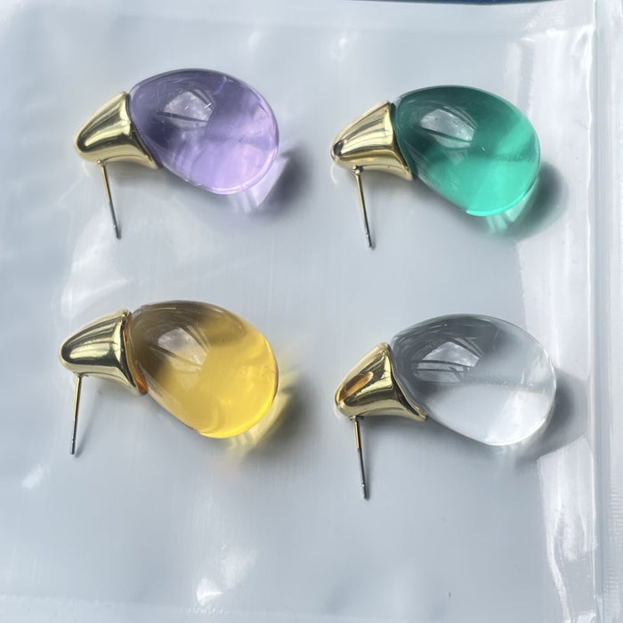 Wholesale New water droplet shaped temperament earrings, niche design, versatile, simple, high-end, light luxury earrings accessories