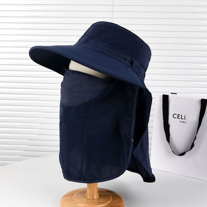 Wholesale Foldable sun protection hat with large brim, UV protection, sun shielding shawl hat, outdoor neck and face protection, fisherman hat