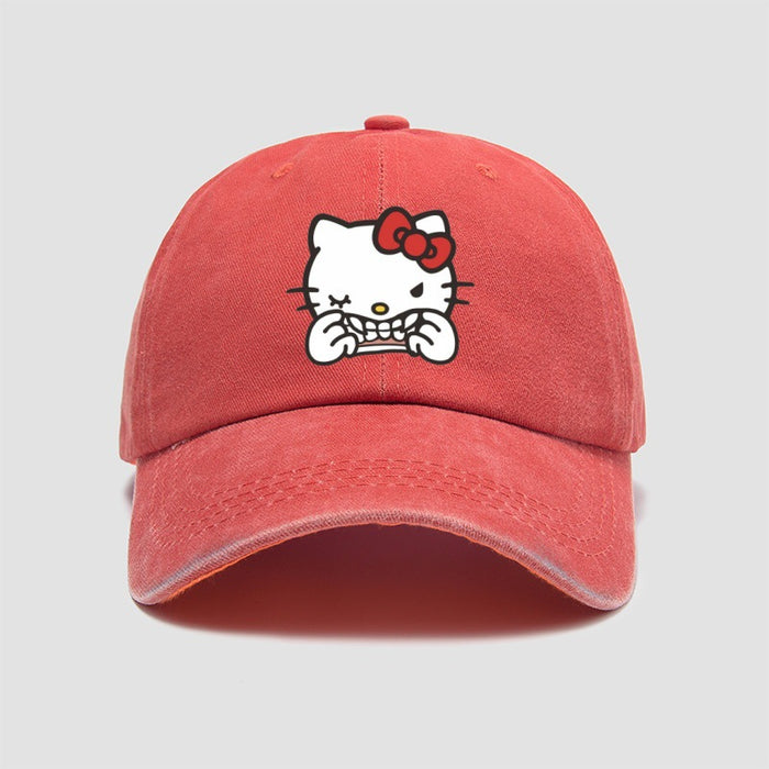 Wholesale Washed cotton printed hat for vintage baseball cap, soft top sun hat