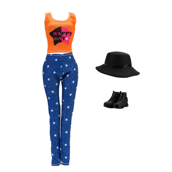 Wholesale 11 inch doll fashion travel variety of striped shirt jeans