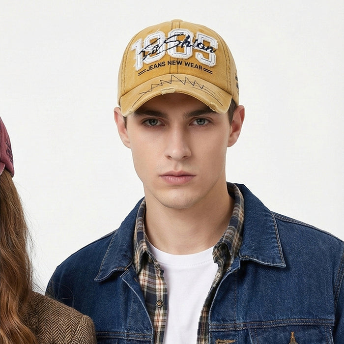 Wholesale 1985 3D Embroidered Baseball Cap Cotton Washed Curved Brim Sun Hat for Summer