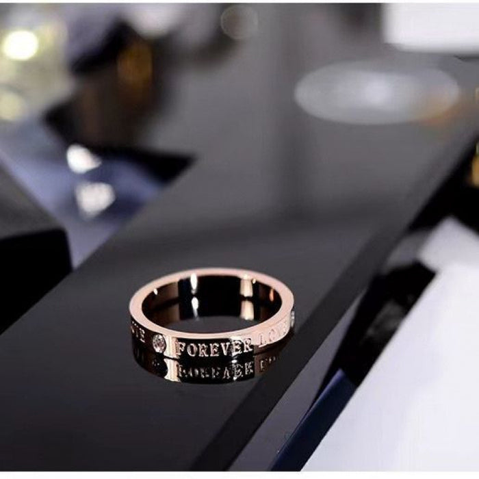 Wholesale English letter ring with diamond inlay