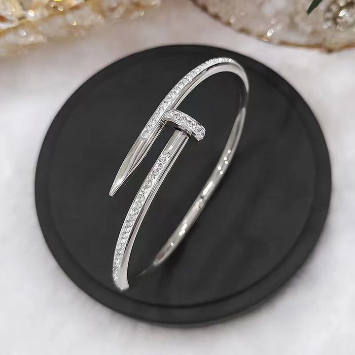 Wholesale Open Adjustable Diamond Stainless Steel Bracelet JDC-BT-Jinh004