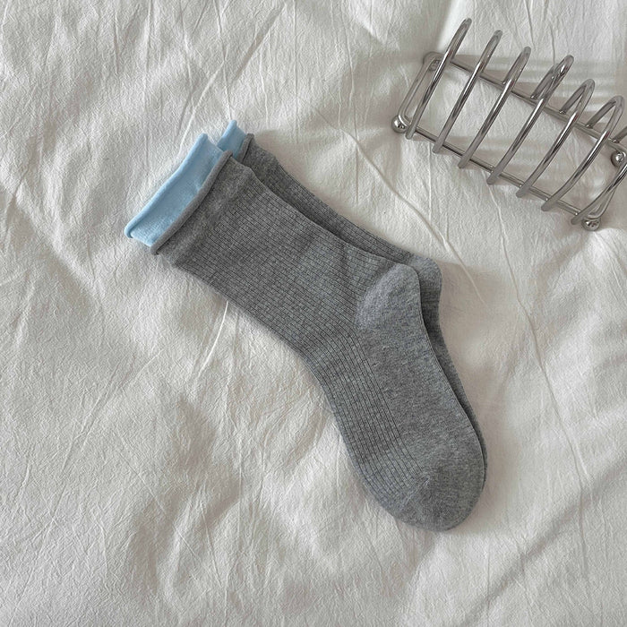 Wholesale Stacked socks versatile mid tube socks boneless rolled edge length tube socks