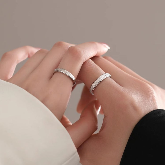 Wholesale Couple Ring Set Adjustable Copper Electroplated Design