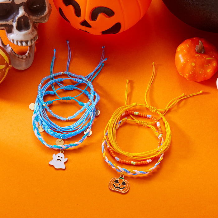 Wholesale  Couple Style Woven Bracelet Versatile  Ghost Pumpkin Pendant Set Bracelet