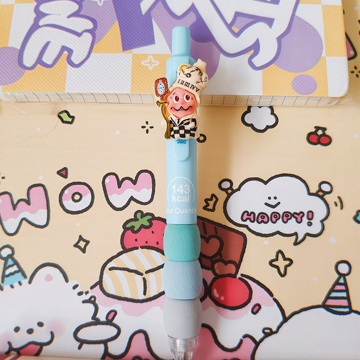 Wholesale Plastic Cute Muscle Star Man Retractable Gel Pen 0. 5mm