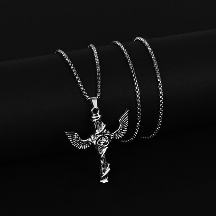 Wholesale Alloy Cross Pendant Men's Necklace JDC-NE-DanY004