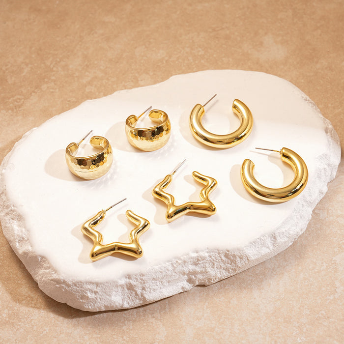 Wholesale Acrylic Star Round C-Shaped Steel Needle Earrings Unique Earrings