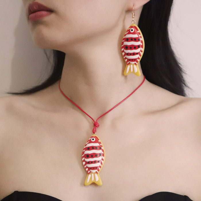 Wholesale Fish Ear Hook Necklace suit All-match Animal Necklace Daily commuter