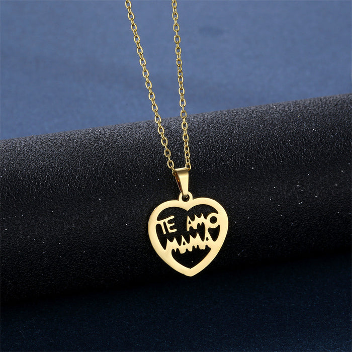Wholesale stainless steel love necklace JDC-NE-MingM007