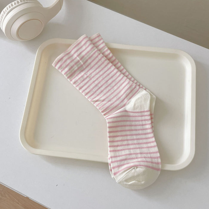 Wholesale Striped socks, mid tube socks, thin and minimalist long socks