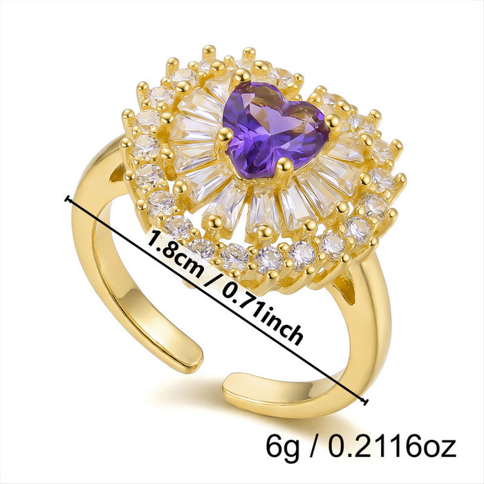 Wholesale Geometric Stackable Ring with Zircon Copper Plated Fashion Jewelry Accessory