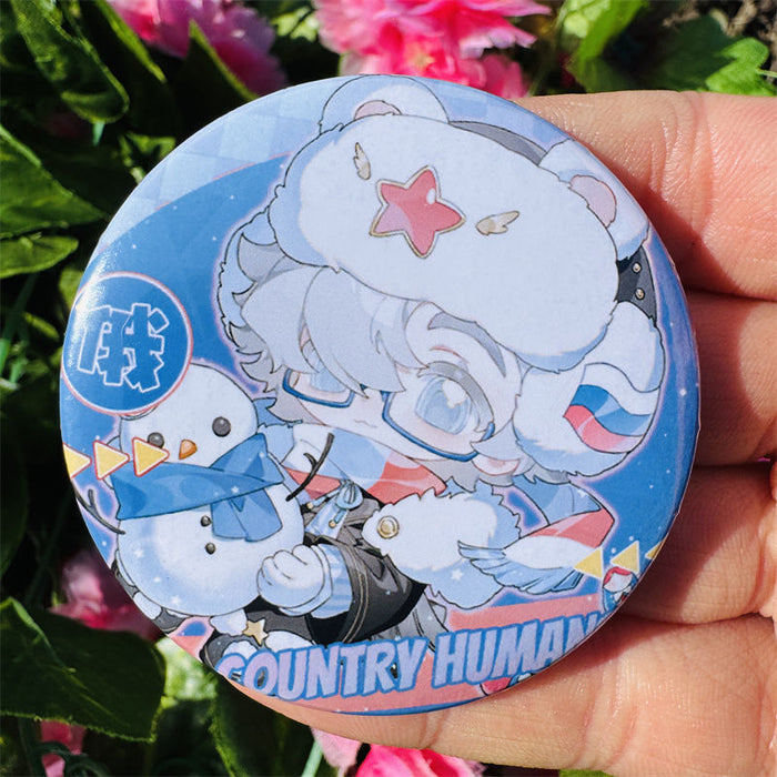 Wholesale Bright film 58mm tinplate badge