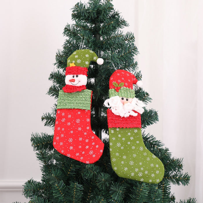 Wholesale Christmas supplies Christmas stockings snowman head socks Christmas scene decoration props