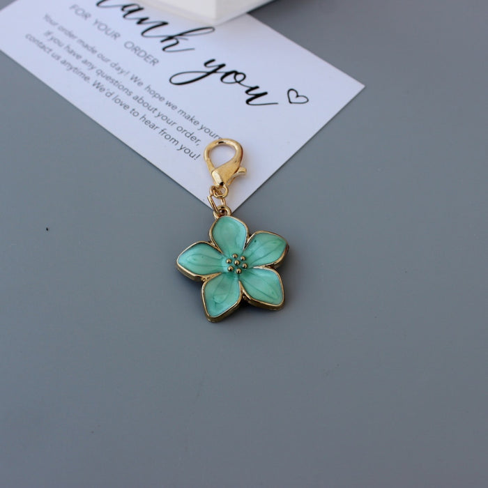 Wholesale Pearlescent colorful small flower classic flower pendant keychain bag decoration