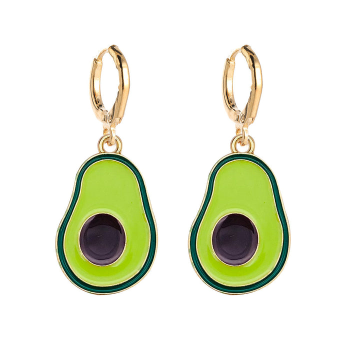 Wholesale fruit earrings Lemon avocado strawberry cute fruit alloy drop earrings jewelry