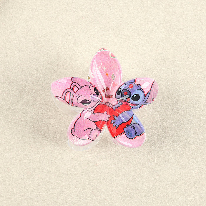 Wholesale Frangipani Printed Plastic Hair Clips