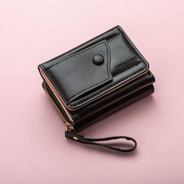 Wholesale Coin Card Holder Tri-Fold Zipper Short Wallet