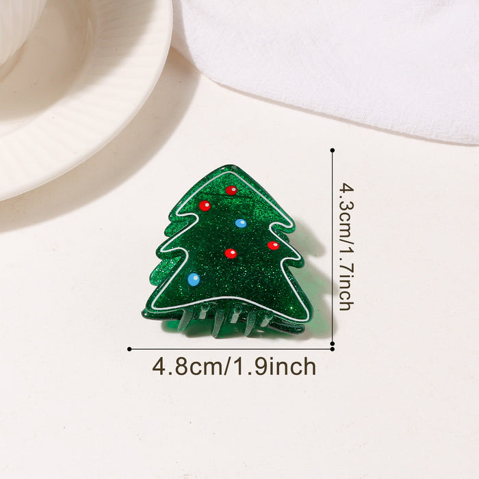 Wholesale Christmas PVC Claw Clips Cute Holiday Hair Accessories For Women Santa Tree Deer Motifs Chic Resale