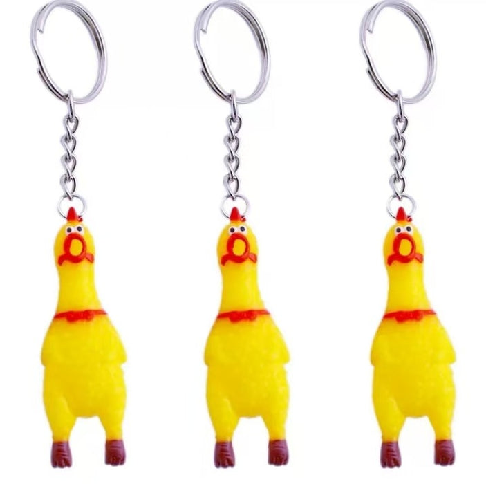 Wholesale Squeaky Chicken Keychain Cute Pet Toy Keyring Boutique