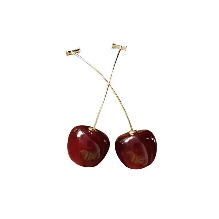 Wholesale Cute Vitality Resin Cherry Earrings with Temperament Long Earrings and Earrings