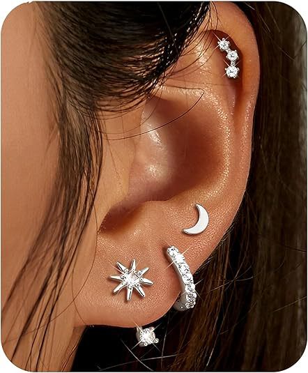 Wholesale Fashionable and classic earrings with 3 diamond studded earrings, paired with a stylish earring set