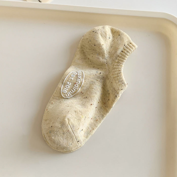 Wholesale Socks children shallow mouth invisible socks with letters on the soles of the feet silicone anti slip