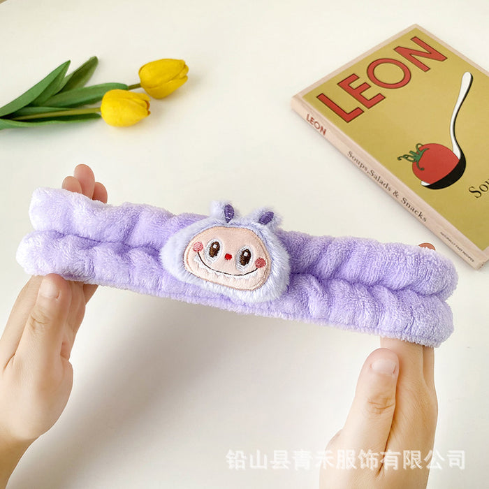 Wholesale Cartoon Headband Wholesale Funny Plush Face Wash Makeup Bow Tie Girls Hairband