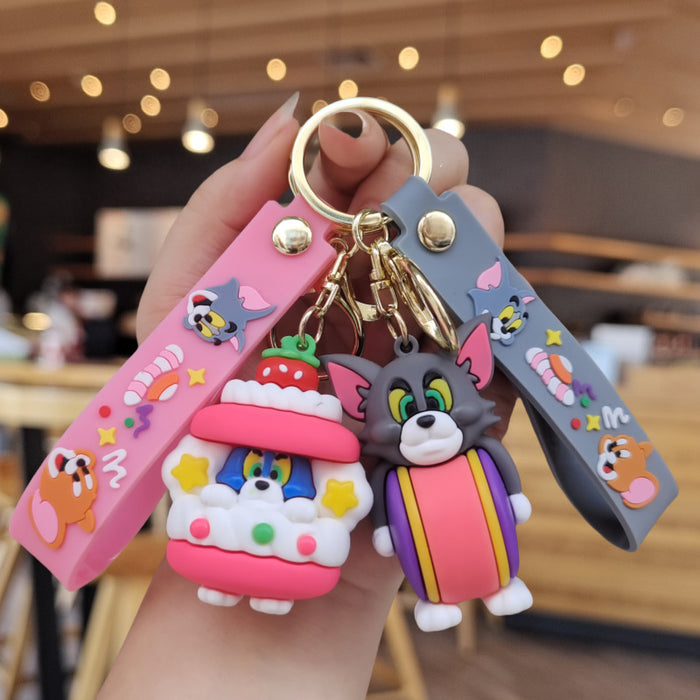 Wholesale Cartoon Dessert Keychain Cute Schoolbag Pendant Creative Car Key Chain