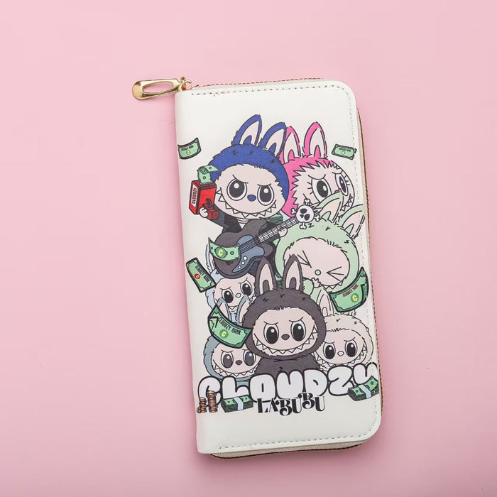 Wholesale Fresh Sweet Cartoon Leather Wallet with Zipper Large Capacity Unisex Card Holder