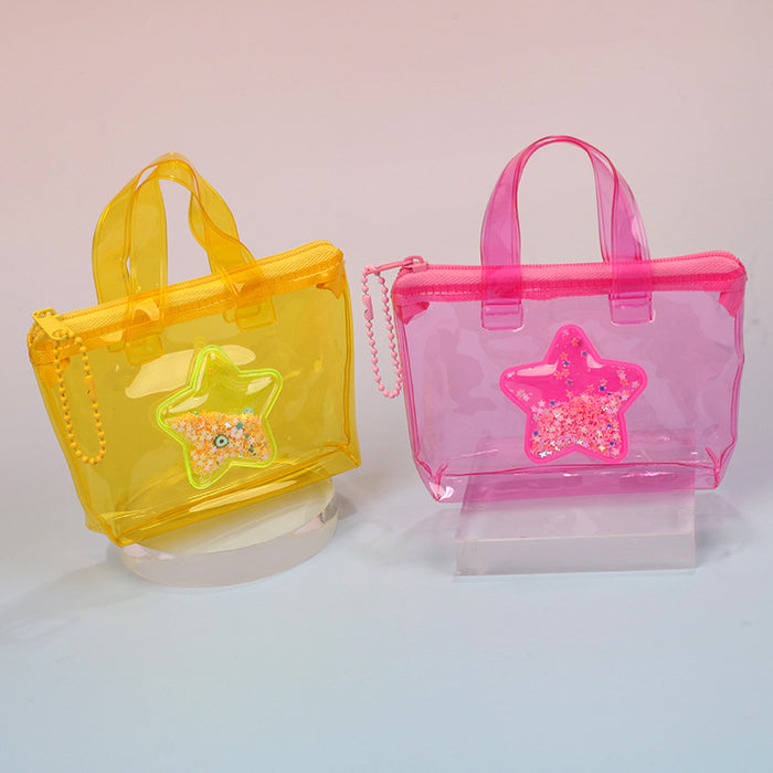 Wholesale Star Jelly Transparent PVC Coin Purse Earphone Pouch Bag Charm Gift