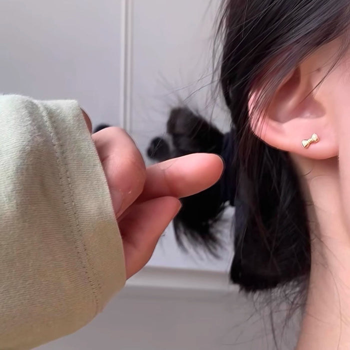 Wholesale Mini bow earrings, small and exquisite earrings, elegant accessories for student commuting