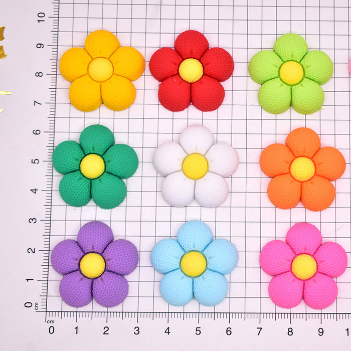 Wholesale Cartoon five petal flower 3D three-dimensional DIY hole shoe buckle PVC soft rubber detachable decorative accessory